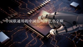 中国联通用的中国结叫什么名字啊