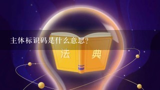 主体标识码是什么意思?