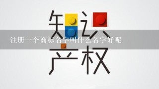 注册1个商标名字叫什么名字好呢