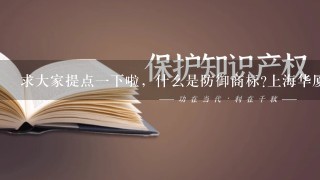 求大家提点1下啦，什么是防御商标?上海华厦投资代