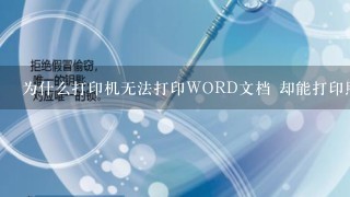 为什么打印机无法打印WORD文档 却能打印照片