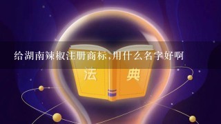 给湖南辣椒注册商标,用什么名字好啊