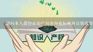 请问本人亲自去知产局查询商标被异议情况要带什么证件？