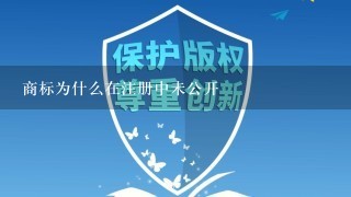 商标为什么在注册中未公开