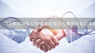 3万购买商标权的钱是直接计入费用还是后期摊销？