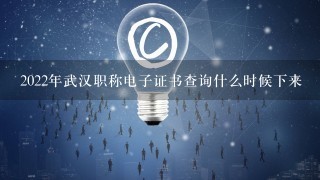 2022年武汉职称电子证书查询什么时候下来