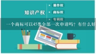 1个商标可以45类全部1次申请吗？有什么好处和坏处？感谢您！