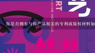 你是否拥有与你产品相关的专利或版权材料如设计图草稿等？