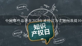 中国哪些品牌在2023年被抢注为主题向我提10个问题?